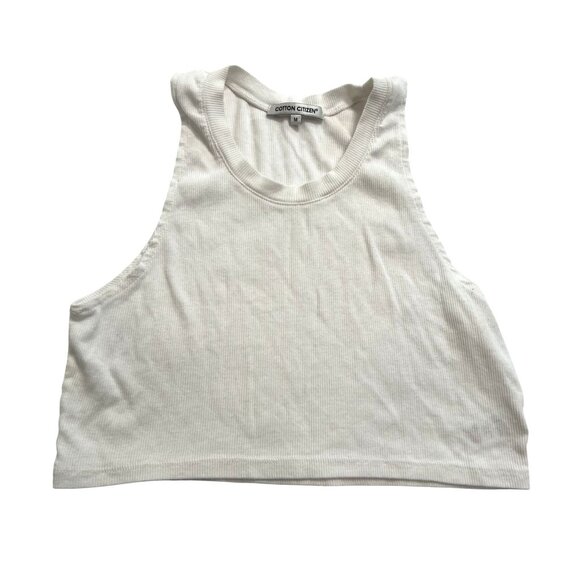 Cotton Citizen Crop Tank Top in White - Picture 1 of 4